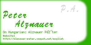 peter alznauer business card